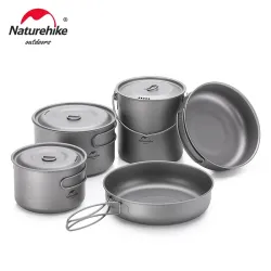 Batterie de cuisine en titane légère et durable NATUREHIKE pour la randonnée